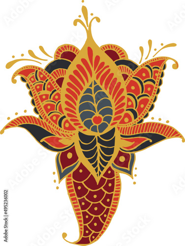 Ethnic Mehndi Ornament Hand Drawn Element
