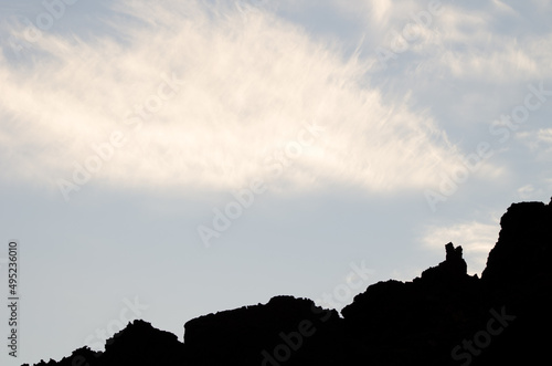 Rocky profile and clouds. Teide National Park. Tenerife. Canary Islands. Spain. © Víctor
