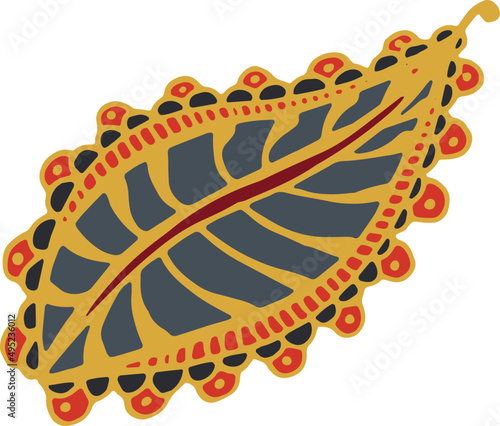 Ethnic Mehndi Ornament Colorful Hand Drawn Element
