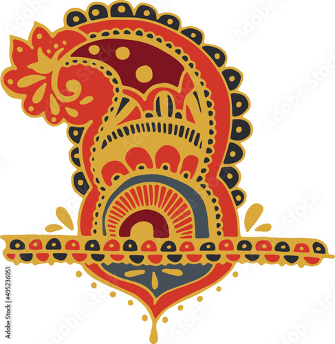 Ethnic Mehndi Ornament Design Hand Drawn Element