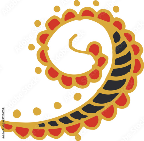 Ethnic Mehndi Design Hand Drawn Element
