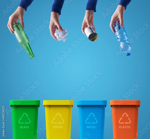 Obraz na plátně Separate waste collection and recycling
