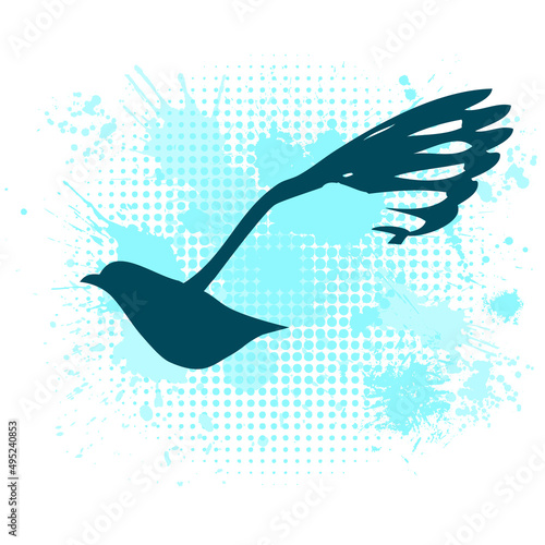 Flying bird abstract. Vector illustration
