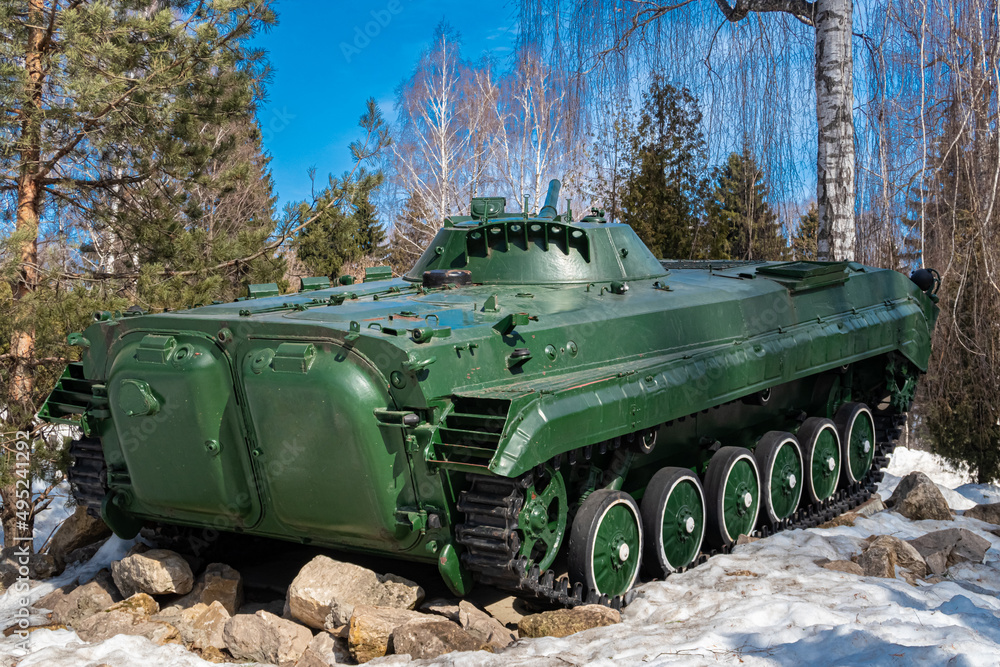  infantry fighting vehicle in the forest