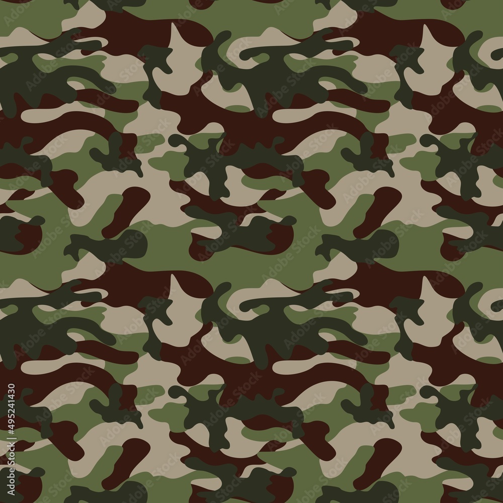 Fototapeta premium Urban camouflage background, vector seamless army texture, modern textile illustration.