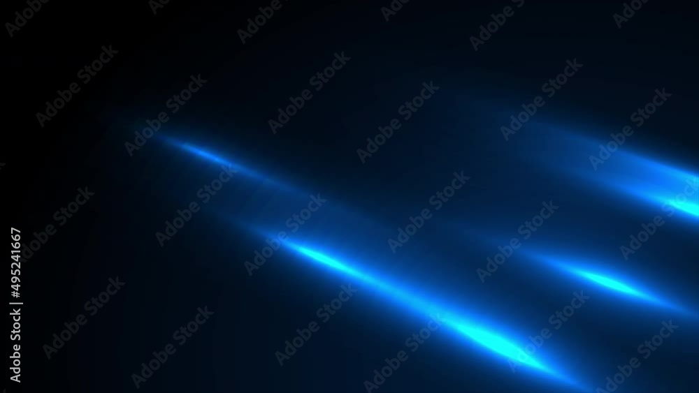 Abstract black motion background with blue neon glowing stripes. Seamless looping. Video animation Ultra HD 4K 3840x2160
