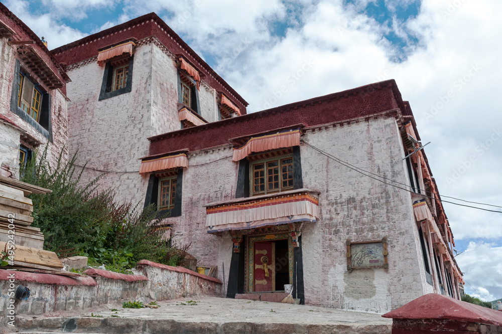 Ganden Monastery located at the top of Wangbur Mountain is one of the Ganden Monastery located at the top of Wangbur Mountain is one of the