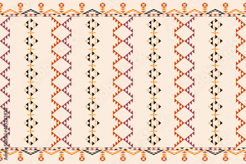 Abstract ethnic geometric ikat pattern.Tribal ethnic vector texture.Fabric pattern mandala native textile.Embroidery design.Design from triangle pattern in aztec style