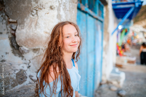 Teenage girl in Greek village