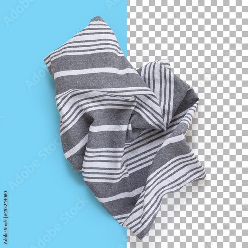 Isolated closeup view of Striped napkin.