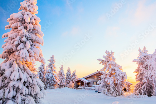 Winter landscape in Finland photo