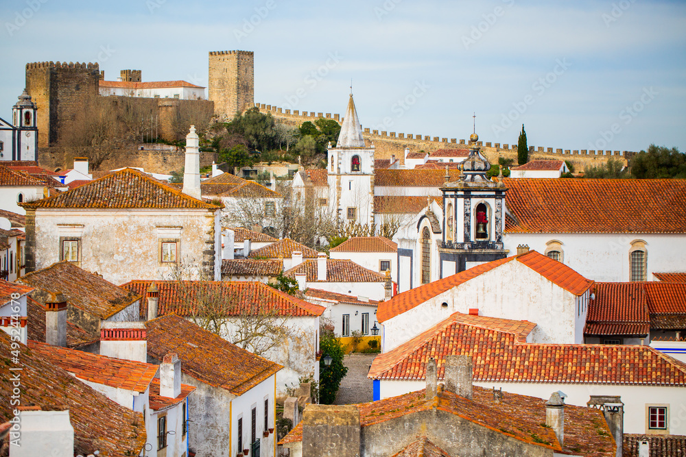 Obidos red roofs