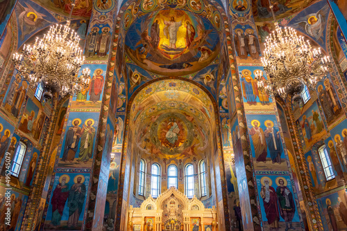 Church of Savior on spilled blood interiors  Saint Petersburg  Russia