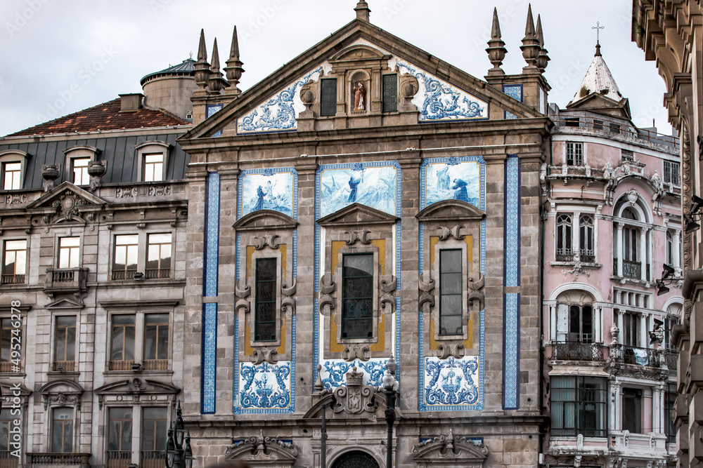 Fototapeta premium Blaues Haus in porto 