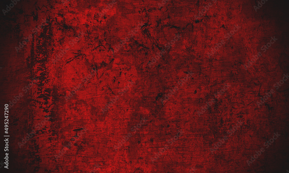 Red Concrete wall Textured Old Background. Bloody Vintage Grunge Abstract Backgrounds 