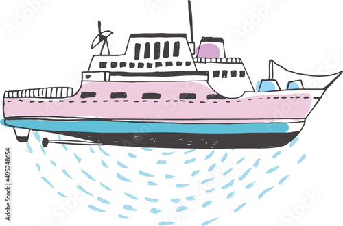 Boat or Ship Doodle Illustration