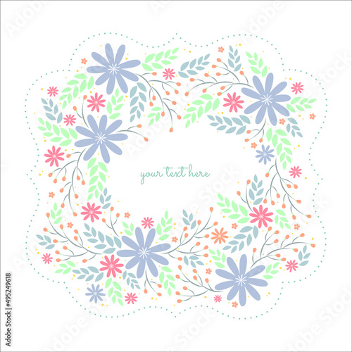  floral frames and graphic elements with Frame with Cute Doodle Snowflakes.