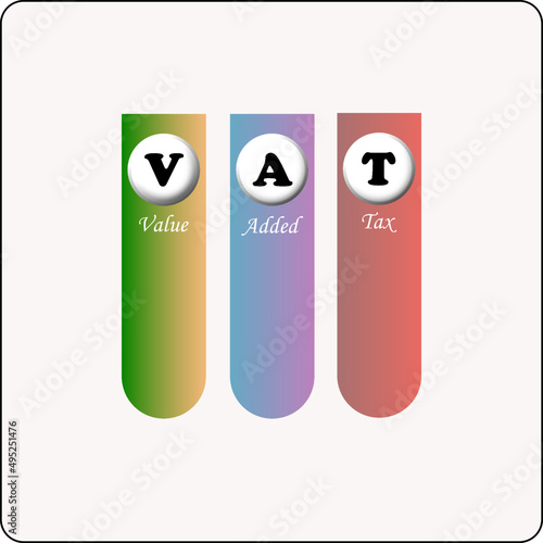 VAT - Value added tax acronym. Concept-based background