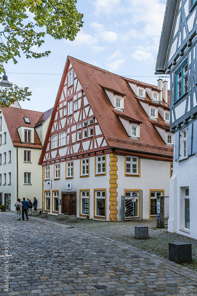 Ulm, Germany. Beautiful old half-timbered street