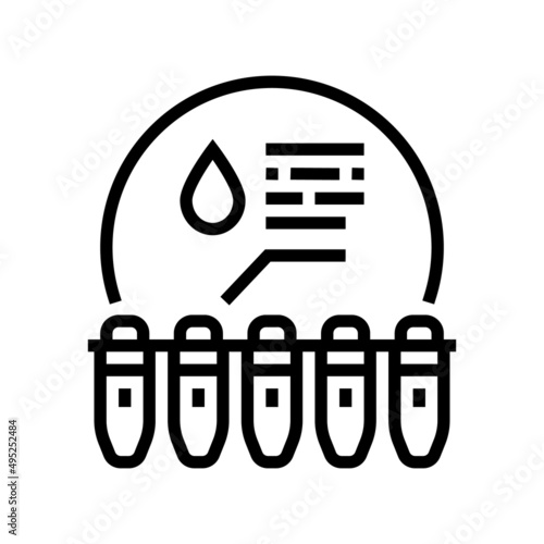 hematology analyzing line icon vector. hematology analyzing sign. isolated contour symbol black illustration