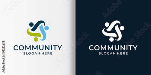 Community logo with three people