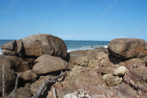 Rocky Beach with the sea as Background © Francois