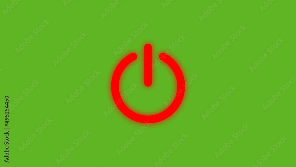 loop animation video of power button icon. looping video illustration