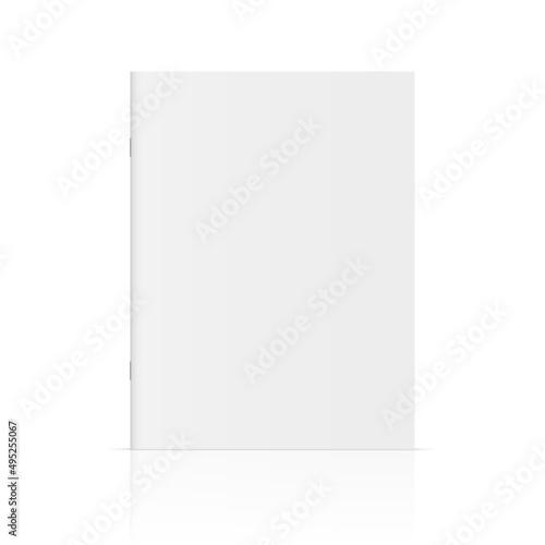 Vector realistic standing 3d magazine mockup with white blank cover