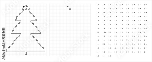 Christmas Tree Graphic Dictation Drawing M_2203001