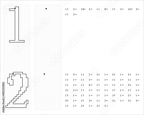 Number One Two Graphic Dictation Drawing M_2203001