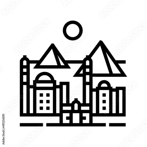 cairo ancient city line icon vector. cairo ancient city sign. isolated contour symbol black illustration