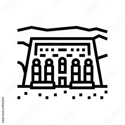 ancient egypt abu simbel line icon vector. ancient egypt abu simbel sign. isolated contour symbol black illustration
