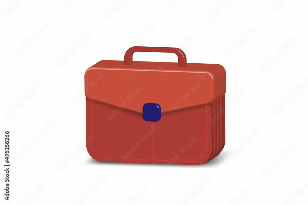 3d vector illustration of brown leather briefcase icon. Symbols work for websites, applications or print media. 3d vector illustration of brown leather briefcase icon. Symbols work for websites, applications or print media.