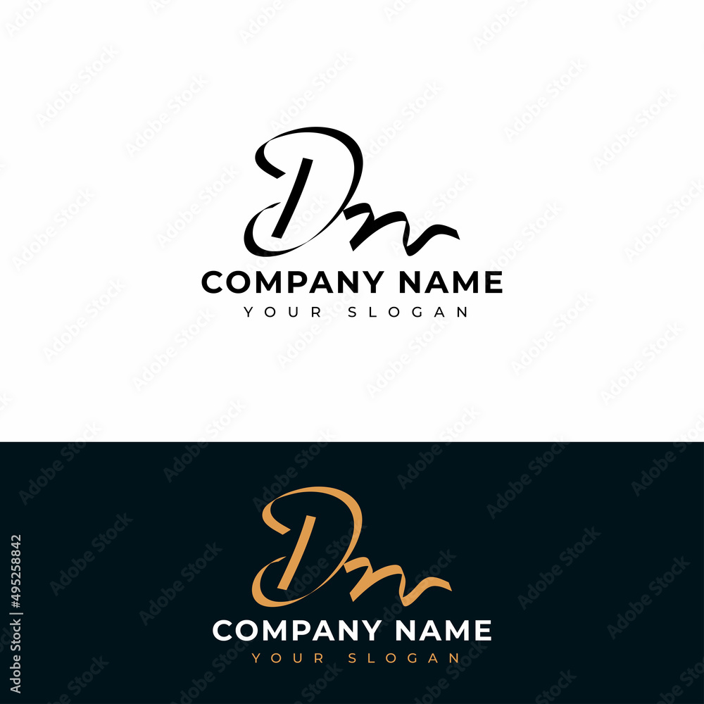 Dn Initial signature logo vector design