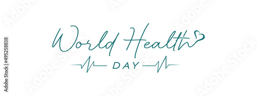 World health day logo design, health love with heartbeat logo design