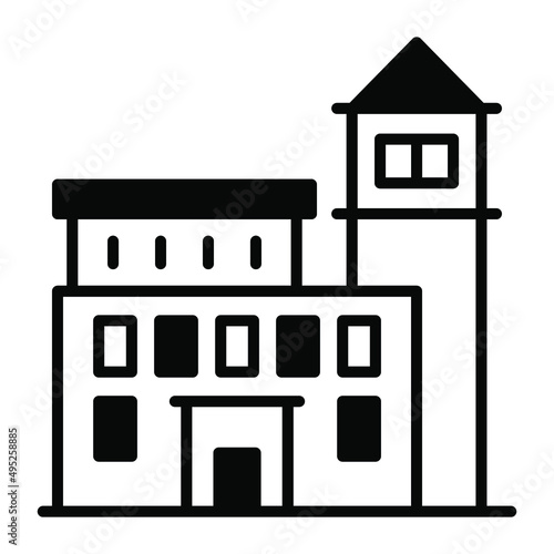 prison building vector illustration isolated on white background. Architecture business concept.