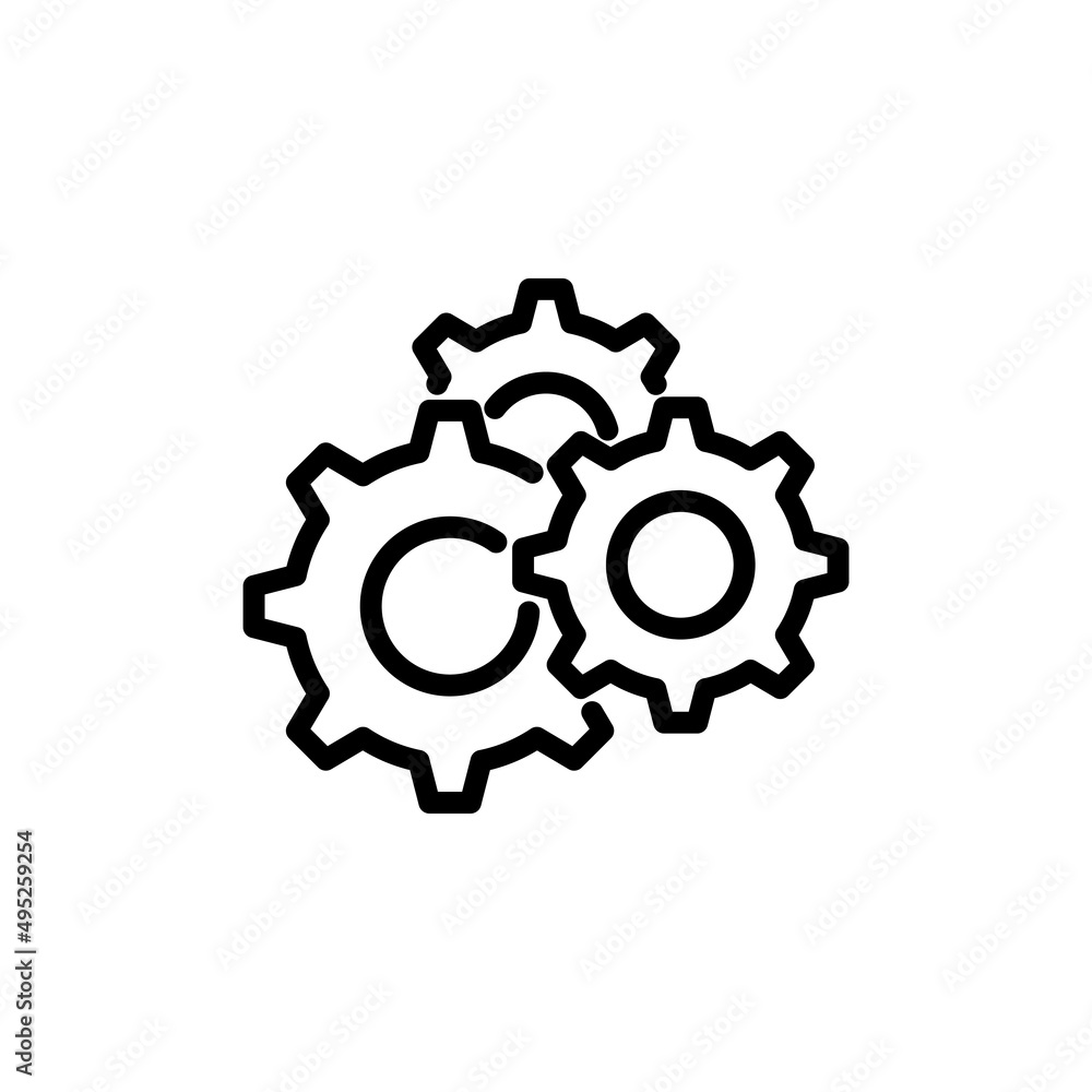 Hand icon with gear. suitable for setting symbol. line icon style. simple design editable. Design template vector Hand icon with gear. suitable for setting symbol. line icon style. simple design editable. Design template vector