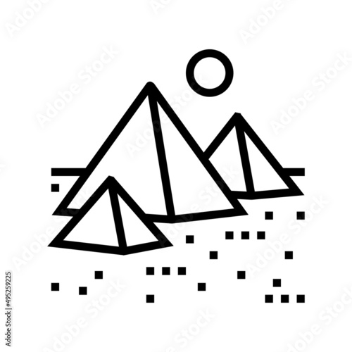 pyramid egypt construction line icon vector. pyramid egypt construction sign. isolated contour symbol black illustration