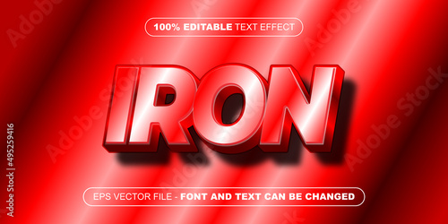 red iron 3d editable text effect