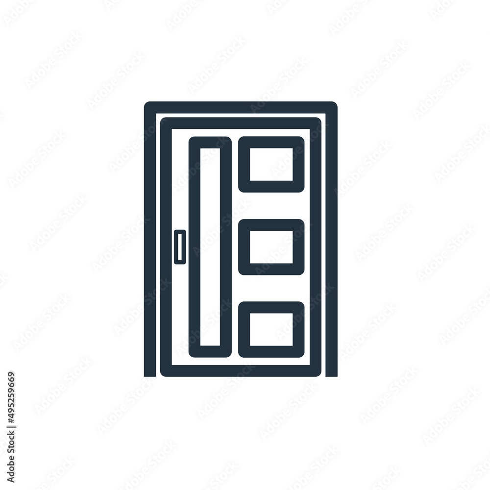 Door icon isolated on a white background. Door symbol design for web and mobile app. Line vector sign. Door icon isolated on a white background. Door symbol design for web and mobile app. Line vector sign.