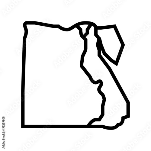 egypt map line icon vector. egypt map sign. isolated contour symbol black illustration