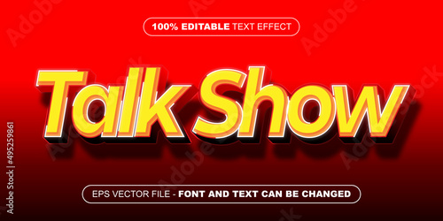 talk show 3d editable text effect