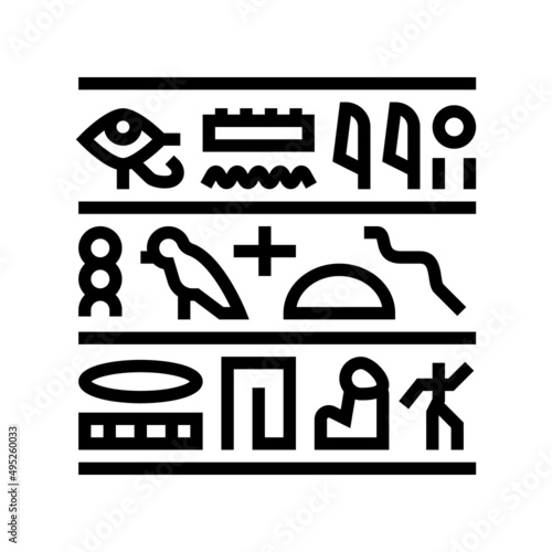 hieroglyph egypt line icon vector. hieroglyph egypt sign. isolated contour symbol black illustration