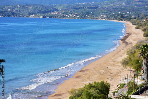 beach Zaga in town Koroni in Pelopones Greece