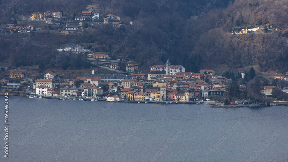 the coastal town of Pella on Lake Orta