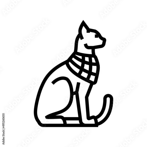 cat egypt animal line icon vector. cat egypt animal sign. isolated contour symbol black illustration