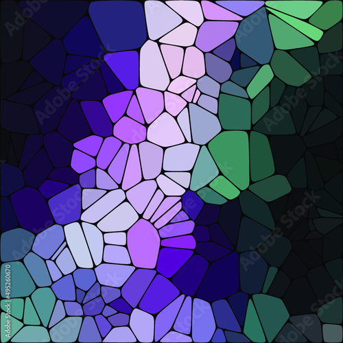 dark colored abstract marble irregular plastic stony mosaic pattern texture background with black grout - purple, violet, pink, blue, bige colors. eps 10