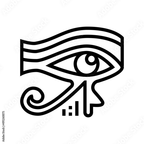 eye egypt line icon vector. eye egypt sign. isolated contour symbol black illustration