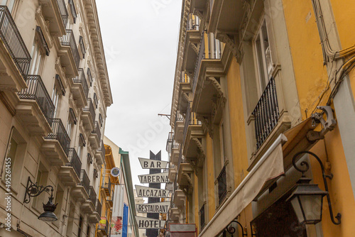 Typical street of the tourist center of the city of Valencia, Spain