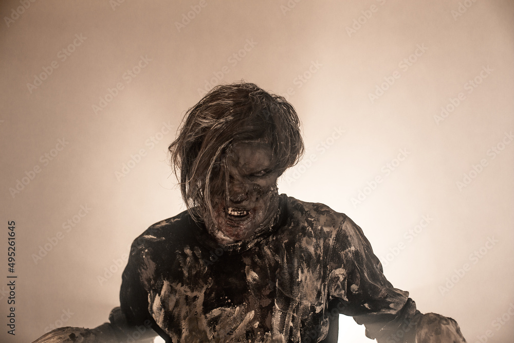 Fototapeta premium boy, man, Zombies, Apocalypse, burnt people